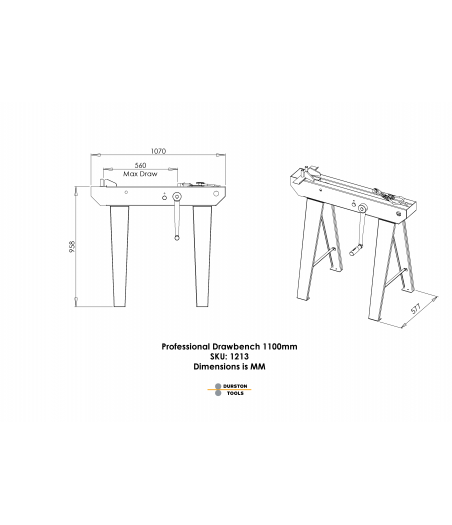 Banco de trafilación 1100 mm Durston Tools