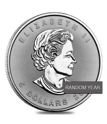 Moneda de Plata "Maple Leaf" Canadiense de 1 Oz troy