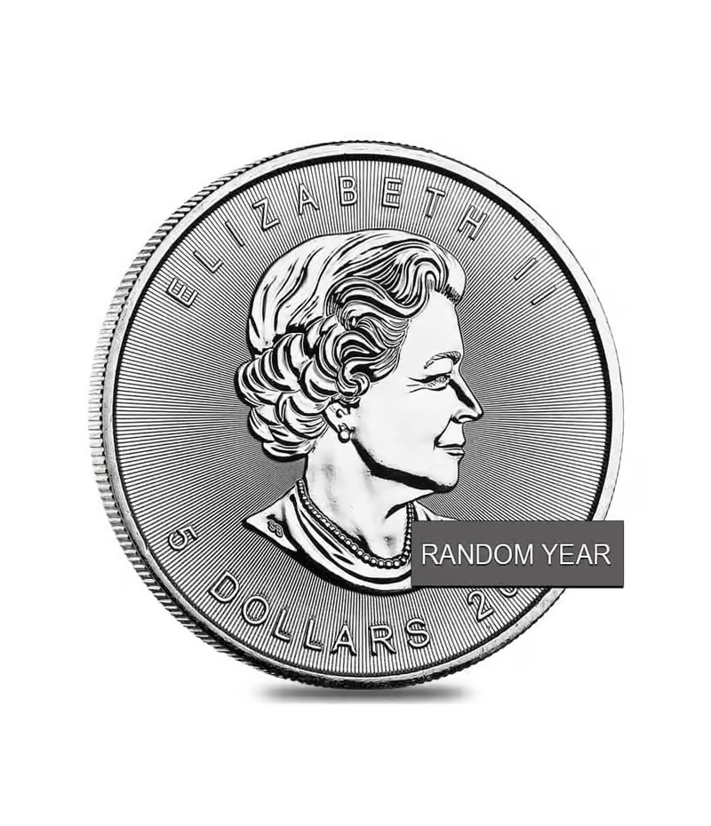 Moneda de Plata "Maple Leaf" Canadiense de 1 Oz troy