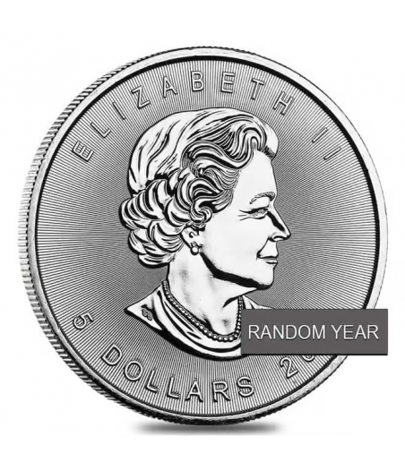 Moneda de Plata "Maple Leaf" Canadiense de 1 Oz troy