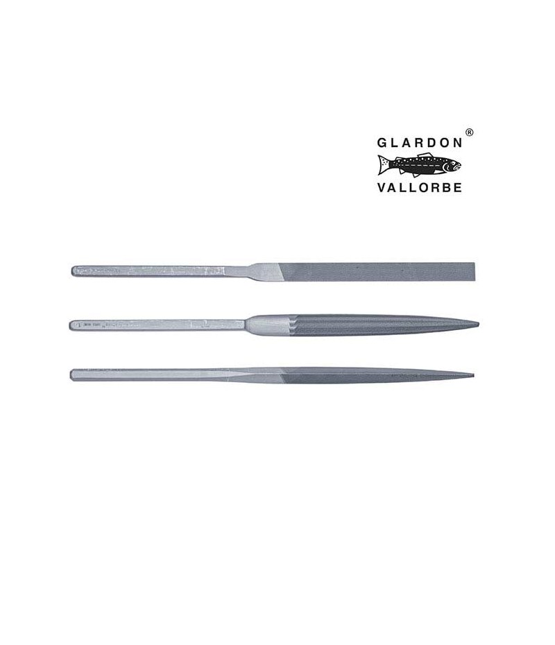 Juego de limas de precisión Glardon Vallorbe® Habilis, 3 unidades, corte suizo N° 1